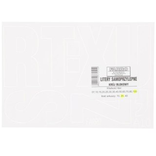 Litery samoprzylepne biały Farro