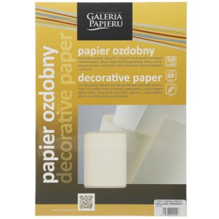 Papier ozdobny (wizytówkowy) A4 holland kremowy 100g Galeria Papieru (206302)