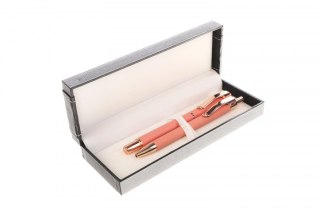 Zestaw piśmienniczy MASTER różowy pióro+ długopis et.38 Cresco (M-02)