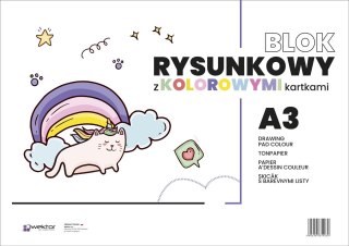 Blok rysunkowy A3 kolorowy 80g 20k Wektor