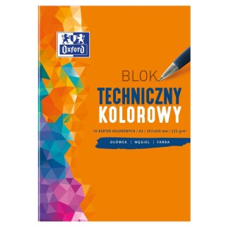 Blok techniczny Oxford A3 kolorowy 225g 10k Oxford (400093234)