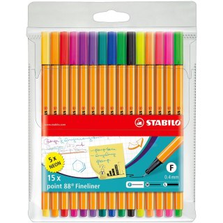 Cienkopis wkład mix 0,4mm 15kol. Stabilo (8815-1)