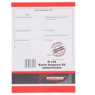 Druk offsetowy A5 karta drogowa numer. A5 nowa 100k. Stolgraf (K148)