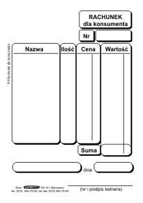 Druk samokopiujący A7 Rachunek dla konsumenta 100k. Stolgraf (R5)