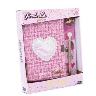 Pamiętnik A5 Girabrilla Pamiętnik z brokatowym serduszkiem Nice Group (1472)