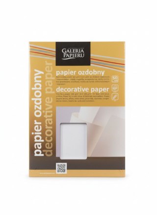 Papier ozdobny (wizytówkowy) A4 gładki satynowany biały 120g Galeria Papieru (206801)