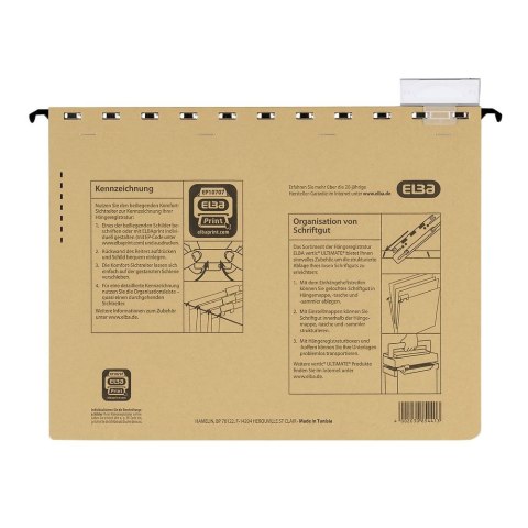 Skoroszyt A4 Vertic Ultimate wiszący brązowy karton 230g Elba (100081039)