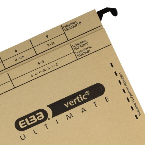 Skoroszyt A4 Vertic Ultimate wiszący brązowy karton 230g Elba (100081039)