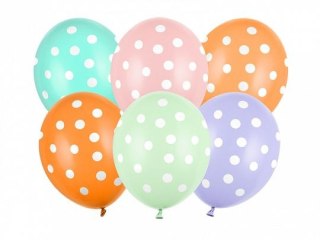 Balon gumowy Kropki, mix (1 op. / 6 szt.) mix 300mm Partydeco (SB14P-318-000-6)