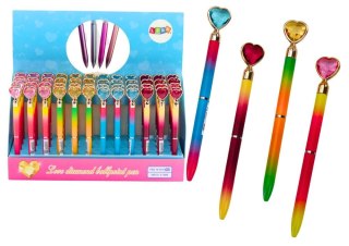 Długopis Z Diamentem Serce wkład niebieski 0,7mm Lean (19649)