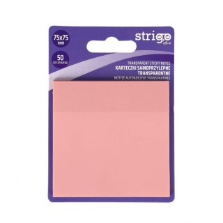 Notes samoprzylepny (karteczki) NEONOWE różowy jasny 50k [mm:] 75x75 Strigo (SSN026)