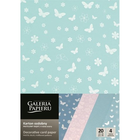 Papier ozdobny (wizytówkowy) A4 Pastelowy Błękit błękitna 200g Galeria Papieru (208922)