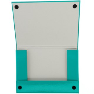 Teczka z szerokim grzbietem na rzep A4 turkusowy VauPe (323/05)