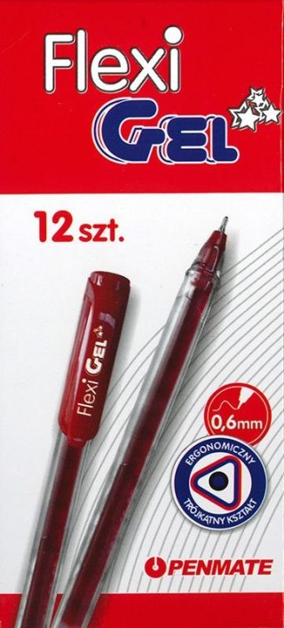 Długopis FLEXI GEL żelowy czerwony wkład czerwone 0,6mm Penmate (TT8502)