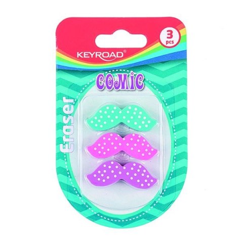 Gumka do mazania wąsy 3 szt Keyroad (KR971114)