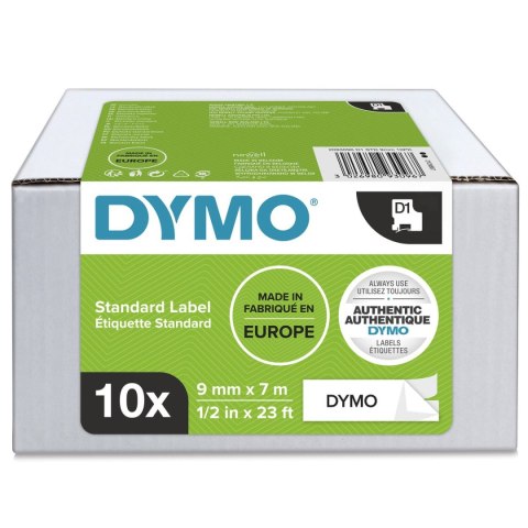 Taśma Dymo D1 9mm x 7m biała/czarny nadruk