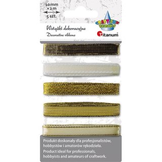 Wstążka Craft-Fun Series 5 wzorów 10x2 [mm x m] złota Titanum (709062（złota))