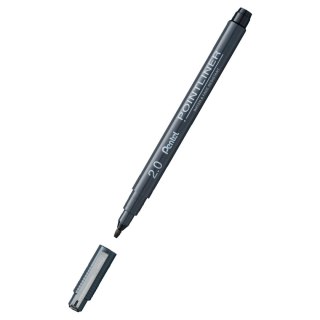 Cienkopis POINTLINER CZARNY 2MM wkład czarny 2,0mm 1kol. Pentel (s20p-c20a)