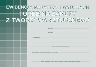 Druk offsetowy A5 Ewidencja nabytych i wydanych toreb na zakupy z tworzywa sztucznego 16k. Michalczyk i Prokop (S-200-3)