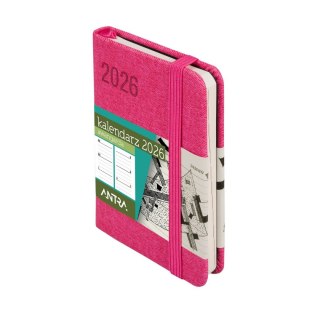 Kalendarz książkowy (terminarz) RÓŻOWY AVANGARDA A7 Antra (2026)