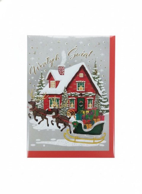 Kartka składana B6 Karnet B6 BN dom mikołaja Henry (5908451981440)