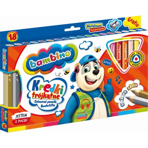 Kredki glinkowe BAMBINO 18 kol. St.Majewski (5903235003233)