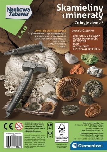 Zestaw kreatywny dla dzieci Naukowa zabawa. Skamieliny i Minerały Clementoni (50866)