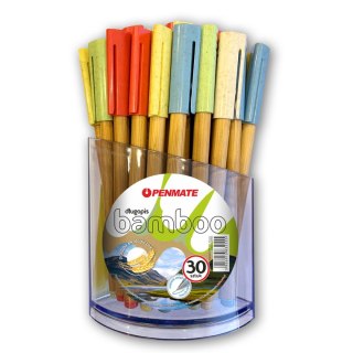 Długopis BAMBOO 30 szt w displ 5906910832555 wkład niebieski 0,7mm Penmate (TT8903)