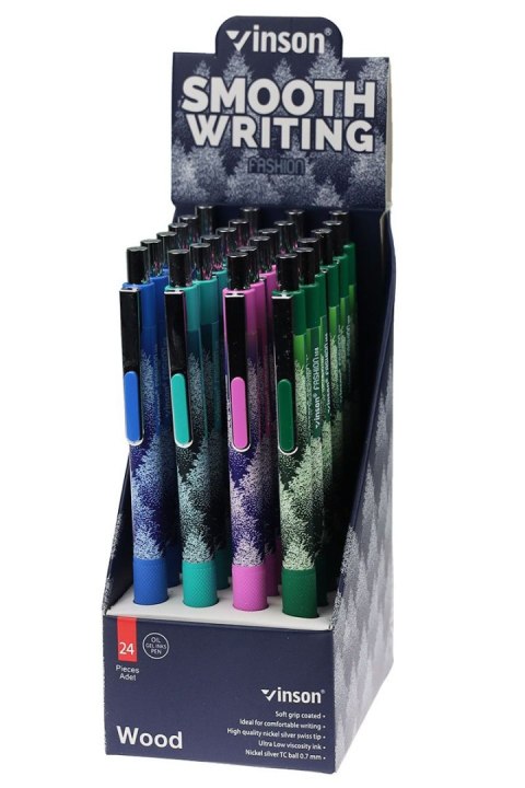 Długopis olejowy WOOD 108 drzewa wkład niebieski 0,7mm Vinson