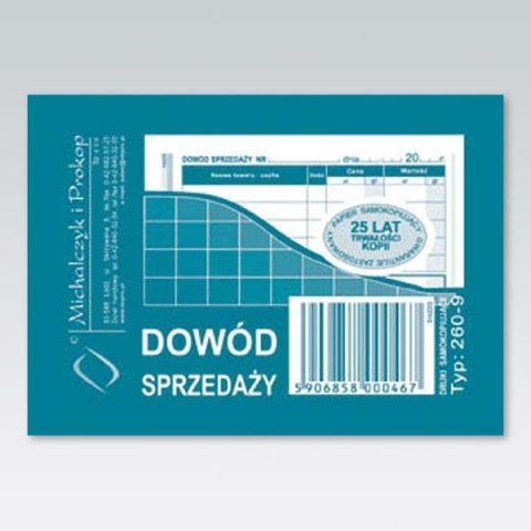 Druk samokopiujący A7 Dowód sprzedaży 80k. Michalczyk i Prokop (260-9)