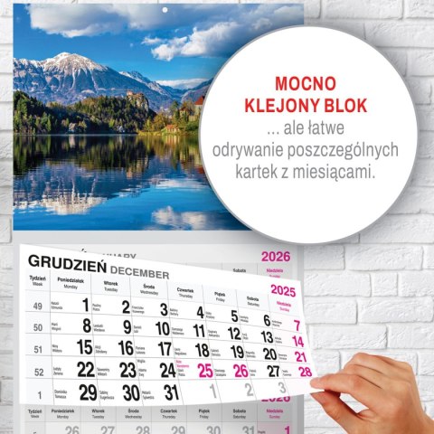 Kalendarz ścienny PREMIUM trójdzielny A4 Press (WIDOK)
