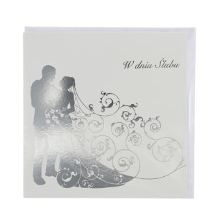 Kartka składana kw ślub Art Nuvo