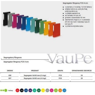 Segregator ringowy FCK A4 20mm turkusowy VauPe (067/05)