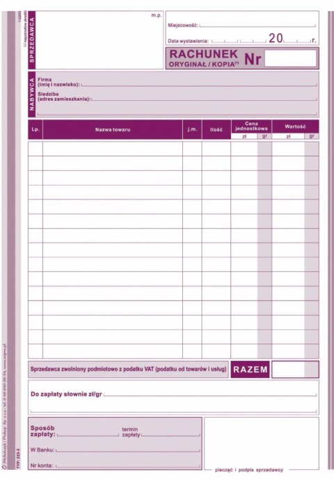 Druk samokopiujący A5 S wiel. 80k. Michalczyk i Prokop (223-3)