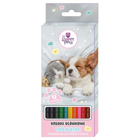 Kredki ołówkowe The Sweet Pets trójkątne 12 kol. Beniamin