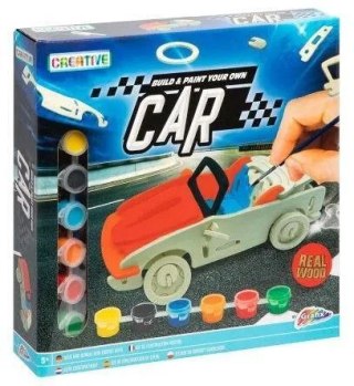 Zestaw kreatywny dla dzieci samochód drewniany do malowania Grafix (5463)