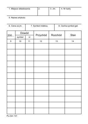 Druk kartonowy A6 wywieszka magazynowa A6 Stolgraf (M25)