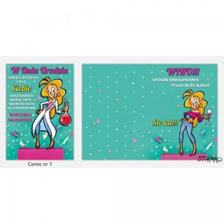 Kartka składana B6 Comic Urodzinowy dla dziewczyny Ev-corp (STKC-007)
