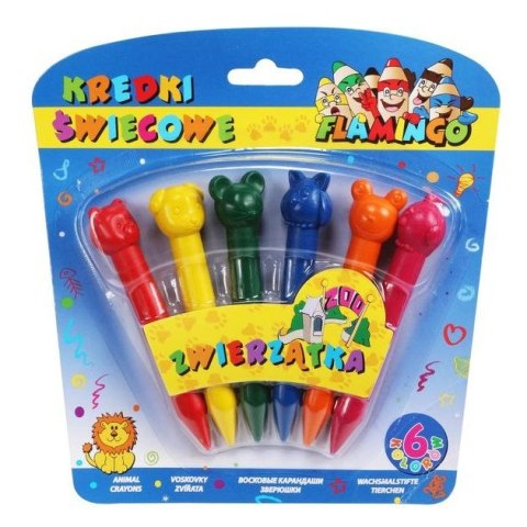 Kredki świecowe zwierzątka 6 kol. Titanum (3008)