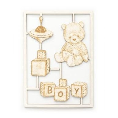 Ozdoba papierowa tekturki boy z pluszowym misiem Galeria Papieru (253058)