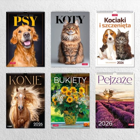 Kalendarz ścienny 16 stron wieloplanszowy A3 Press (konie)