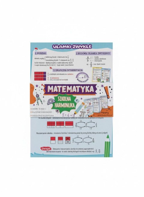 Książeczka edukacyjna Ściąga harmonijka Matematyka ułamki zwykłe i dziesiętne Henry (5905701489176)