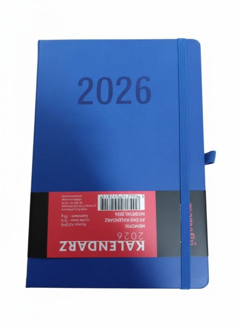 Kalendarz książkowy (terminarz) 2026 MEMOFIX DNS A5 Antra (niebieski)