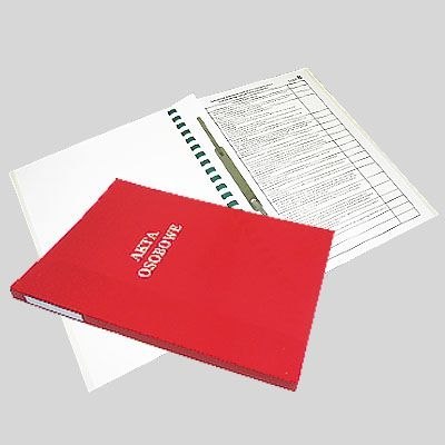 Teczka do akt osobowych A4 czerwony karton Warta