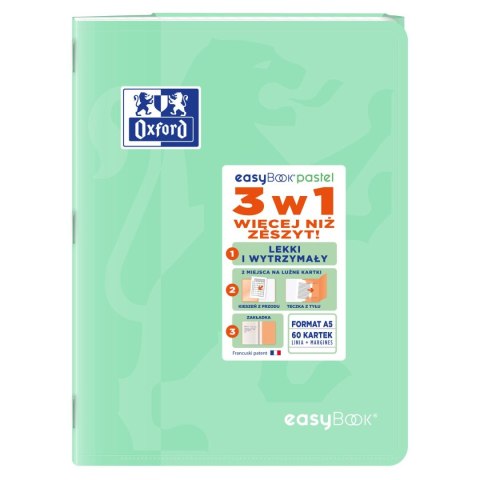 Zeszyt A5 EASYBOOK PASTEL 60k. 90g linia Oxford (400161236)