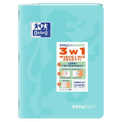 Zeszyt A5 EASYBOOK PASTEL 60k. 90g linia Oxford (400161236)
