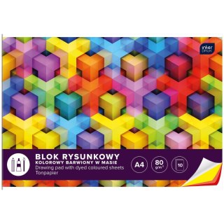 Blok rysunkowy A4 kolorowy 80g 10k Interdruk (BLRK10B)