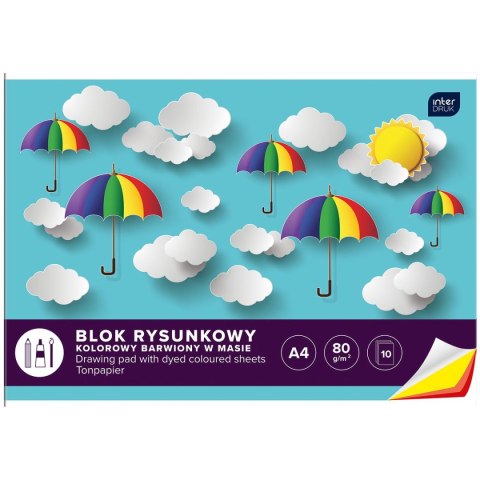 Blok rysunkowy A4 kolorowy 80g 10k Interdruk (BLRK10B)