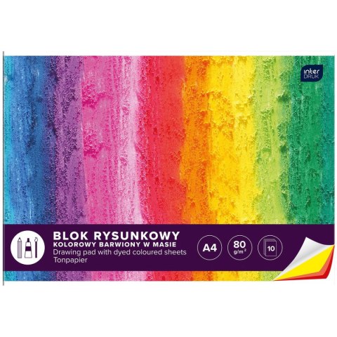 Blok rysunkowy A4 kolorowy 80g 10k Interdruk (BLRK10B)