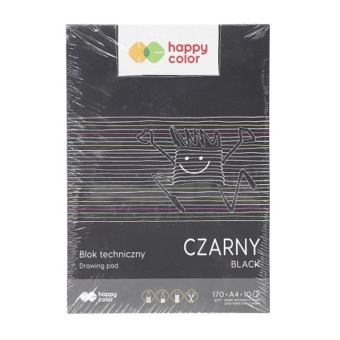 Blok techniczny A4 czarny 170g 10k Happy Color (HA 3717 2030-9)